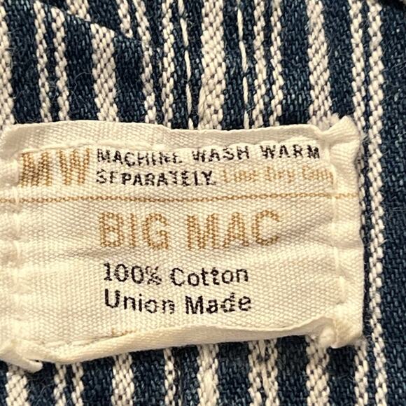Big Mac Square Bak Overalls Hickory Striped Union Made USA Men Small Sanforized - Picture 6 of 16